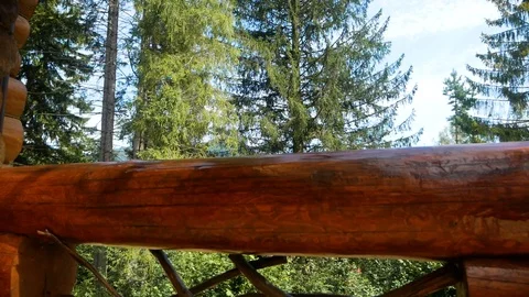 Nature in the mountains . View from the balcony Stock-Footage 95111435