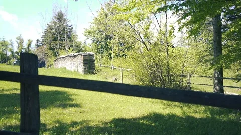 Nature movement with farm in background Stock Footage 112777893