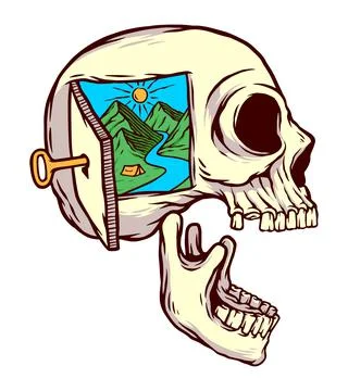 Nature is my mind vector illustration hand drawn Stock Illustration