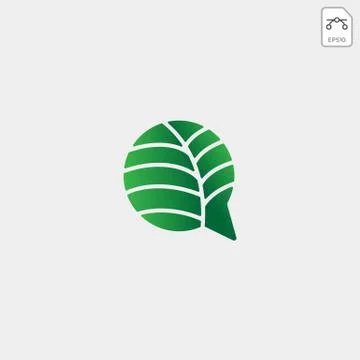 Nature or leaf chat message logo template vector illustration Stock Illustration