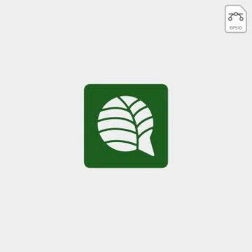 Nature or leaf chat message logo template vector illustration Stock Illustration