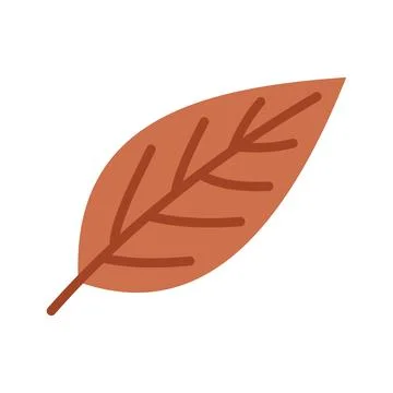 Nature Orange Leaf Hand-Drawn Organic Doodles Vector イラスト素材