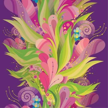 Nature ornamental vertical seamless pattern Illustrazione stock