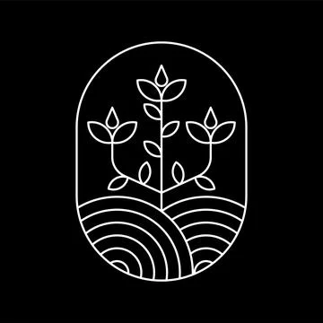 Nature oval logo Illustrazione stock
