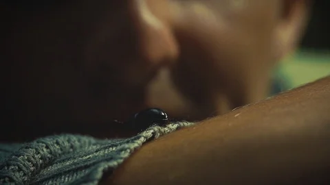Nature Package 16 | close up of big huge insect crawling on mans arm hand Video stock 119155565