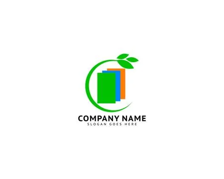 Nature Paper Leaf Vector Logo Illustration Illustrazione stock