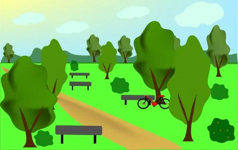 Nature park. Stock Illustration