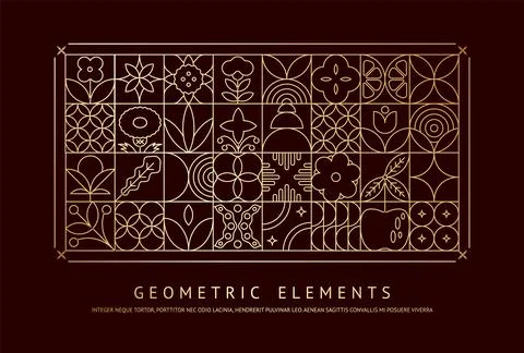 Nature pattern. Food logo. Fruit and vegetable plants. Line eco farm abstract Stock Illustration
