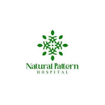 Nature pattern with leaves logo. Cross hospital medicine pharmacy logo Stock Illustration