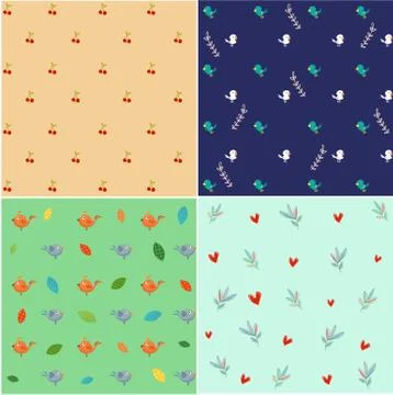 Nature Pattern set Illustrazione stock