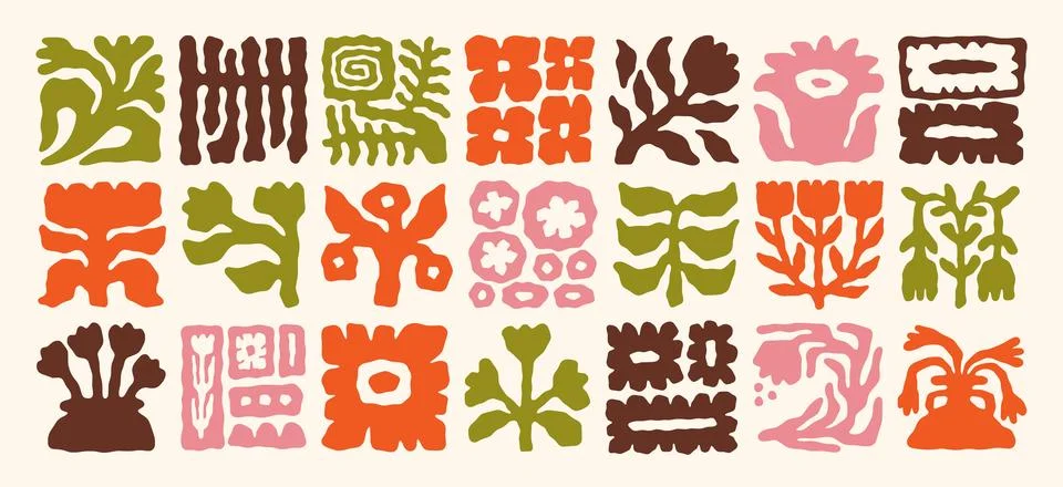 Nature patterns. Abstract plant leaf shape. Green water flower elements or Stock Illustration