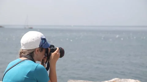 Nature photographer at work Stock Footage 50616102