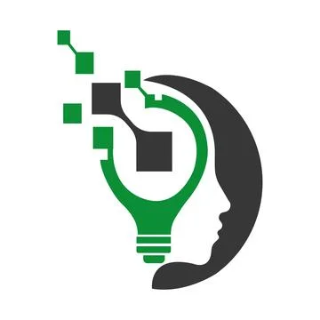 Nature Physiotherapy bulb shape concept logo icon vector Human face And Light bu Stock Illustration