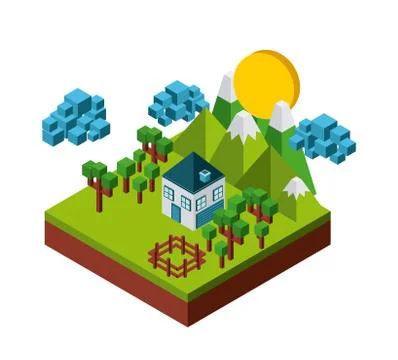 Nature in pixels design Ilustración de archivo