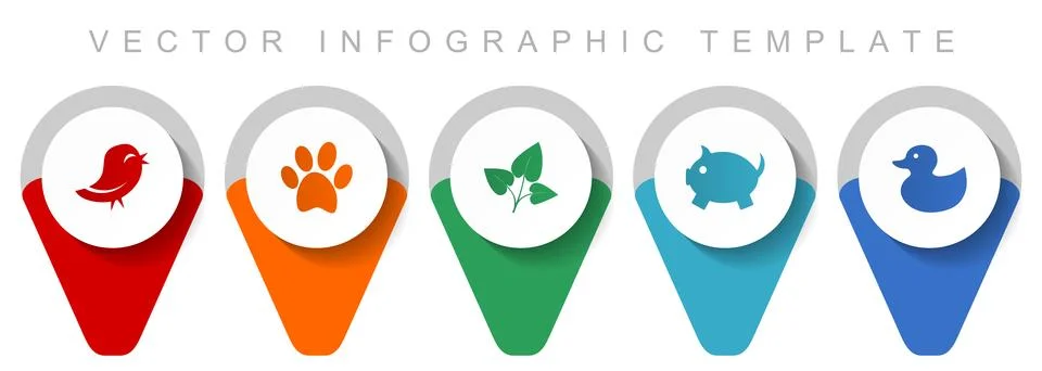 Nature pointer collection, miscellaneous icons such as bird, animal, leaf, pi Stock Illustration