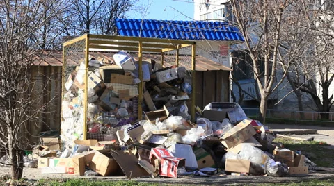 Nature pollution with garbage Vídeo Stock 35602818