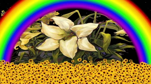 Nature, Rainbow Flowers Stock Footage 45950295