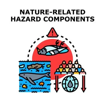 Nature related hazard components vector illustration concept Stock Illustration