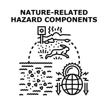 Nature related hazard components vector illustration concept Stock Illustration