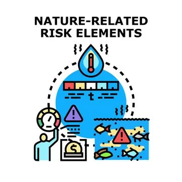 Nature related risk elements concept vector illustration Stock Illustration