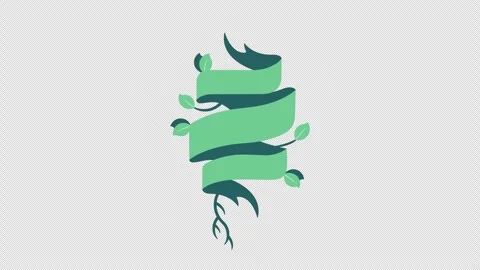 Nature ribbon with leaf and root elements magic effect alpha channel Vídeos de archivo 335585143