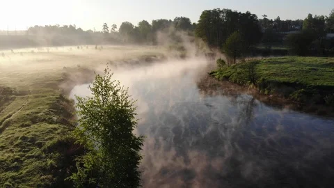Nature, river. Aerial view Stock Footage 93389348