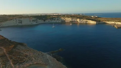 Nature rocks and cliffs, close to St. Peter's Pool. Malta island Stock Footage 276133444