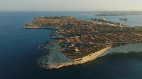 Nature rocks, cliffs, close to St. Peter's Pool. Malta island Stock Footage 276133400