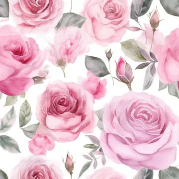 Nature rose flower pattern design line, arts. Hand drawn outline design for.. Stock Illustration