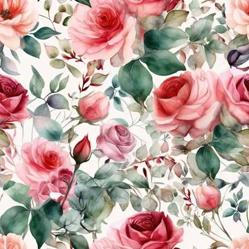 Nature rose flower pattern design line, arts. Hand drawn outline design for.. Stock Illustration