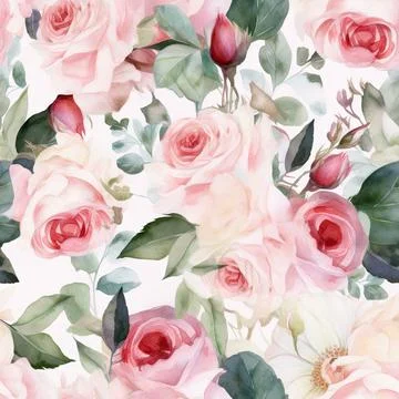 Nature rose flower pattern design line, arts. Hand drawn outline design for.. Stock Illustration