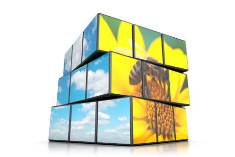 Nature rubik's cube Stock Illustration