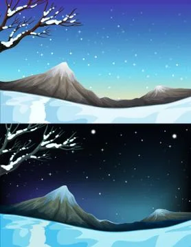 Nature scene during winter Illustration