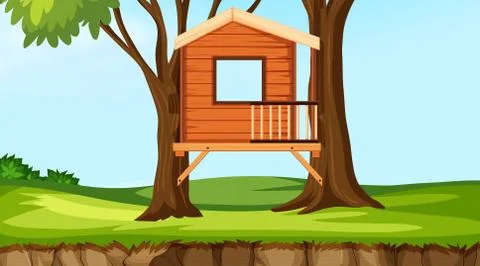 Nature scene landscape template Stock Illustration