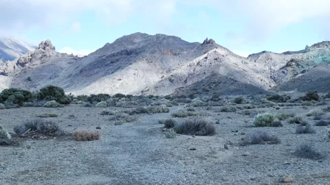 Nature Scene Overview. Mountain Ridges And Dry Plants With Clear Color Contrasts Stock Footage 328048071