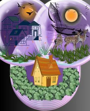 Nature scenery. Stock Illustration