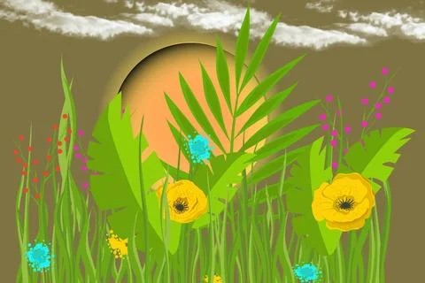 Nature scenery. Stock Illustration