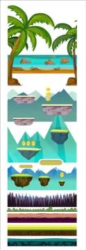 Nature Scenes Game Background.
Suitable for side scrolling, action, and Stock Illustration