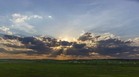 Nature scenic sunset in the field Stock Footage 62412150