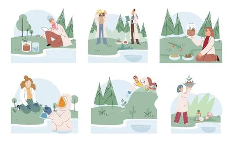 Nature science. Information collected through environmental studies informs our イラスト素材