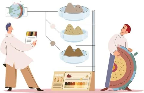 Nature science. Scientific experiments are conducted to investigate natural イラスト素材