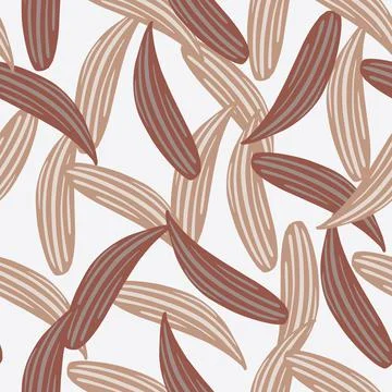 Nature seamless floral pattern with pale maroon lily of the valley leaf ornam Stock Illustration