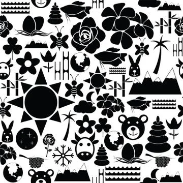 Nature seamless pattern background icon. Stock Illustration