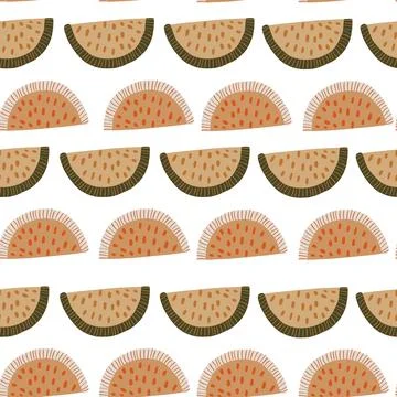 Nature seamless pattern with citrus beige and orange slices. Isolated backdro Illustrazione stock