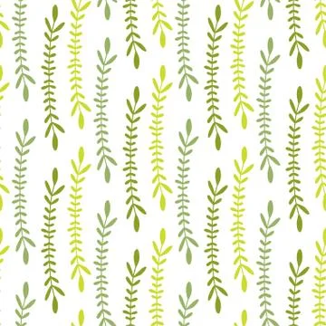 Nature seamless pattern. Green leaves pattern. Minimal nature print for wrapp Stock Illustration