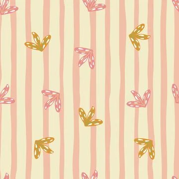 Nature seamless pattern with random abstract leaf silhouettes print. Pink pas 스톡 일러스트