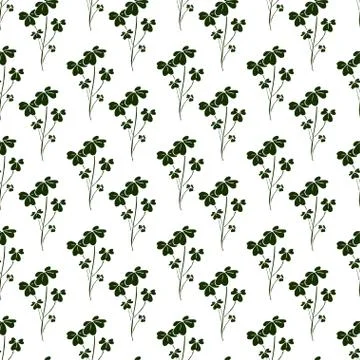 Nature seamless pattern. Vector fabric textile design. Shamrock natural patte Stock Illustration