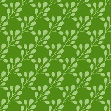 Nature seamless pattern with vintage eucalyptus leaf elements. Green backgrou Stock Illustration