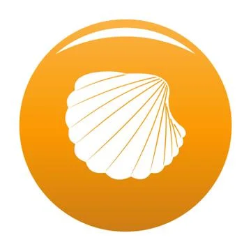 Nature shell icon vector orange Stock Illustration