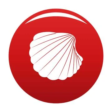 Nature shell icon vector red 스톡 일러스트
